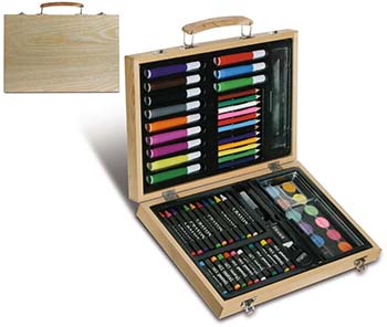Magicfly Valigetta Colori in Legno 95 Pezzi Set Pittura e Disegno professionale kit per disegnare per Bambini Principianti Artisti 