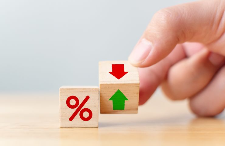 sagoma percentuale e tassi in rialzo